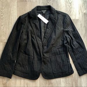 NWT Ann Taylor Eyelet Newbury Blazer In Black